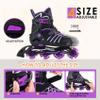 BOBICOM Adjustable Inline Skates with Full Light Up Wheels,Outdoor Illuminating Roller Skates for Kids and Adults, Girls and Boys, Men and Women, Purple XL view 2