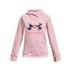 Under Armour Girls Rival Fleece Big Logo Hoodie, (647) Prime Pink / / Pink Punk, Youth Large view 1