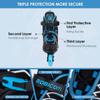 BOBICOM Adjustable Inline Skates with Full Light Up Wheels,Outdoor Illuminating Roller Skates for Kids and Adults, Girls and Boys, Men and Women, Blue M view 3