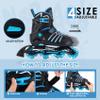 BOBICOM Adjustable Inline Skates with Full Light Up Wheels,Outdoor Illuminating Roller Skates for Kids and Adults, Girls and Boys, Men and Women, Blue XL view 2