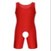 Alvivi Mens Sexy Wrestling Tank Top T-Shirt One Piece Backless Fitness Sports Workout Jumpsuit Red X-Large view 3