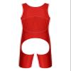 Alvivi Mens Sexy Wrestling Tank Top T-Shirt One Piece Backless Fitness Sports Workout Jumpsuit Red X-Large view 4