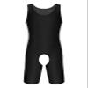 Lejafay Men's One Piece Swimsuit Backless Vest Bodysuit Slimming Jumpsuits Leotard Wrestling Singlet Black Medium view 1