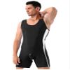 Lejafay Men's One Piece Swimsuit Backless Vest Bodysuit Slimming Jumpsuits Leotard Wrestling Singlet Black Medium view 3