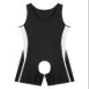 Lejafay Men's One Piece Swimsuit Backless Vest Bodysuit Slimming Jumpsuits Leotard Wrestling Singlet Black Medium view 4