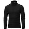 Freebily Thermal Underwear Tops for Men Turtleneck Long Sleeve Knitted Pullover Sim Fit Undershirt Black High Neck Small view 1