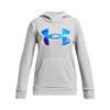Under Armour Girls ArmourFleece Iridescent Big Logo Hoodie, (014) Halo Gray Medium Heather / / Iridescent, Youth Small view 1