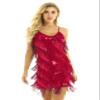 Yihuimin Women's Sequins Tassel Latin Dance Dress 1920s Ballroom Samba Rumba Salsa High Low Dresses Red One Size view 1
