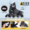 BOBICOM Adjustable Inline Skates with Full Light Up Wheels,Outdoor Illuminating Roller Skates for Kids and Adults, Girls and Boys, Men and Women, Black XL view 2