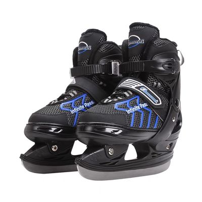 JGMLZK Ice SkatesBoys Hockey Skates,Skates with Adjustable 4 Sizes for Boys Girls Youth Men Women and Beginners (Black Blue, M (1-4) Kids/(4-6) Women's)