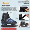 JGMLZK Ice SkatesBoys Hockey Skates,Skates with Adjustable 4 Sizes for Boys Girls Youth Men Women and Beginners (Black Blue, M (1-4) Kids/(4-6) Women's) view 4