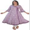 Yash Gallery Women's Rayon Floral Print Angrakha Kurta (White) view 1