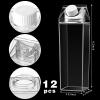 17 oz Milk Carton Water Bottles Plastic Clear Milk Bottles Portable Reusable Milk Box Leakproof Carton Water Container Juice Tea Jug for Travelling Sports Camping Outdoor Activities (12 Pieces) view 3