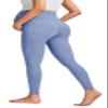 JOYSPELS Smooth Feeling Maternity Leggings Over The Belly with Pockets Workout Pregnancy Leggings Light Blue view 3