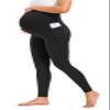 JOYSPELS Smooth Feeling Maternity Leggings Over The Belly with Pockets Workout Pregnancy Leggings Black view 3