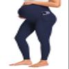 JOYSPELS Smooth Feeling Maternity Leggings Over The Belly with Pockets Workout Pregnancy Leggings Navy view 1