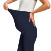 JOYSPELS Smooth Feeling Maternity Leggings Over The Belly with Pockets Workout Pregnancy Leggings Navy view 4