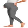 JOYSPELS Smooth Feeling Maternity Leggings Over The Belly with Pockets Workout Pregnancy Leggings Grey view 2