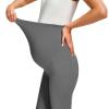 JOYSPELS Smooth Feeling Maternity Leggings Over The Belly with Pockets Workout Pregnancy Leggings Grey view 4