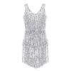 Aislor Women Latin Dance Dress Sequin Tassel Fringe Flapper Dress Tango Ballroom Dancing Costume Silver X-Large view 4