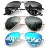 KALIYADI Polarized Aviator Sunglasses for Men Women Metal Sun glasses UV Blocking, 3 PACK (Black/Blackish green/Blue, 58mm) view 1