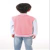 BAICAIYU Kids Varsity Baseball Jackets Boys Girls Fit Varsity Jacket Warm Combed Cotton Fleece Jackets (Pink,10Years,10 Years) view 3