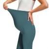 JOYSPELS Smooth Feeling Maternity Leggings Over The Belly with Pockets Workout Pregnancy Leggings Teal Blue view 4