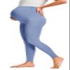 JOYSPELS Smooth Feeling Maternity Leggings Over The Belly with Pockets Workout Pregnancy Leggings Light Blue view 2