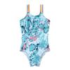 YONGHS Kids Girls Cute Swimsuit Floral Bikini Romper Strapped Ruffle Swimwear One Piece Bathing Suit Green Palm Leaf 4 Years view 3