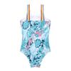 YONGHS Kids Girls Cute Swimsuit Floral Bikini Romper Strapped Ruffle Swimwear One Piece Bathing Suit Green Palm Leaf 4 Years view 4