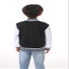 BAICAIYU Kids Varsity Baseball Jackets Boys Girls Fit Varsity Jacket Warm Combed Cotton Fleece Coats (Black,10Years,10 Years) view 3
