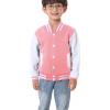BAICAIYU Kids Varsity Baseball Jackets Boys Girls Fit Varsity Jacket Warm Combed Cotton Fleece Coats (Pink,4Years,4 Years)