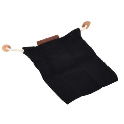 Aqur2020 Leather Foraging Pouch, Belt Foraging Bag Wide Applicability for Fruit Collecting for Camping(Black)
