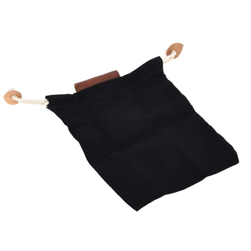 Aqur2020 Leather Foraging Pouch, Belt Foraging Bag Wide Applicability for Fruit Collecting for Camping(Black)
