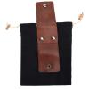 Aqur2020 Leather Foraging Pouch, Belt Foraging Bag Wide Applicability for Fruit Collecting for Camping(Black) view 4