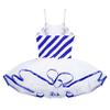 ACSUSS Kids Girls Christmas Party Dance Striped Leotard Camisole Tops Tutu Skirts Ballet Performance Costume Blue 12 Years view 4
