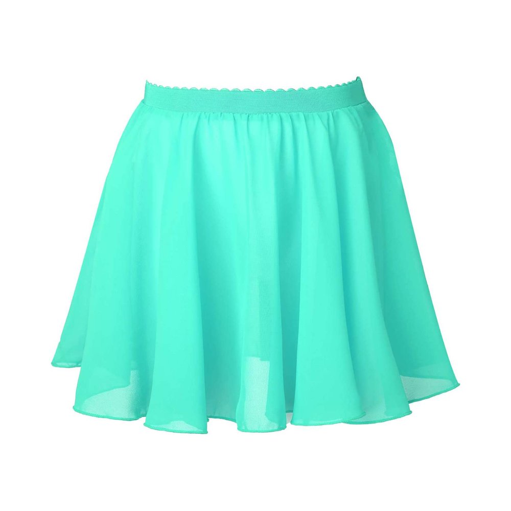 Oyolan Kids Girls Ballet Dance Collection Circular Pull-On Mini Wrap Skirt t Classic Chiffon Over Scarf Tutu Skirts Lake Blue 1-6 Years