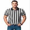 ChinFun Men's Referee Shirt Collared Official Mens Ref Shirt Jersey Short Sleeve Black and White Stripes Football Halloween Costume Size M