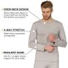 HEROBIKER Mens Thermal Underwear Set Skiing Winter Warm Base Layers Tight Long Johns Top and Bottom Set with Fleece Lined (Grey, Small) view 2