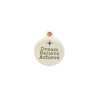 1 Charms Dream Believe Achieve Stainless Steel Charms