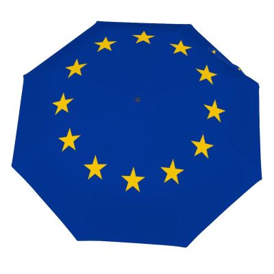 MNBVCR European Union Flag Automatic Open 3 Folds Umbrella Lightweight Portable Windproof Sun Rain Umbrella