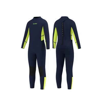 Goldfin Kids Wetsuit, Boys Girls Wet Suits Youth Toddler 3mm Neoprene Back Zip Keep Warm for Cold Water Swimming Diving Snorkeling Surfing Paddleboarding Full-Body Green Size 2