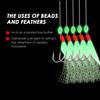 Luroad 10pcs Mackerel Feathers Rigs, Pre Tied Sea Fishing Rigs with Luminous Beads Bionic Flying Insects Lure Rig (Hook Size 12, Fluro Flasher - 10pcs) view 4