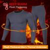 PISIQI Thermal Underwear Men Long Johns Set Ultra-Soft with Fleece Lined Base Layer Winter Skiing Warm Top & Bottom Dark Gray view 4