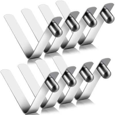 Moxweyeni 8 Pieces Push Button Spring Clips Tent Pole Clips Stainless Steel Kayak Paddle Spring Snap Fasteners Locking Tube Pin for Camping Kayak Paddle Tent Pole(Silver,8mm)