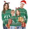 Aiboria Girl's Matching Family Ugly Christmas Reindeer Snowflakes Pullover Sweater view 1