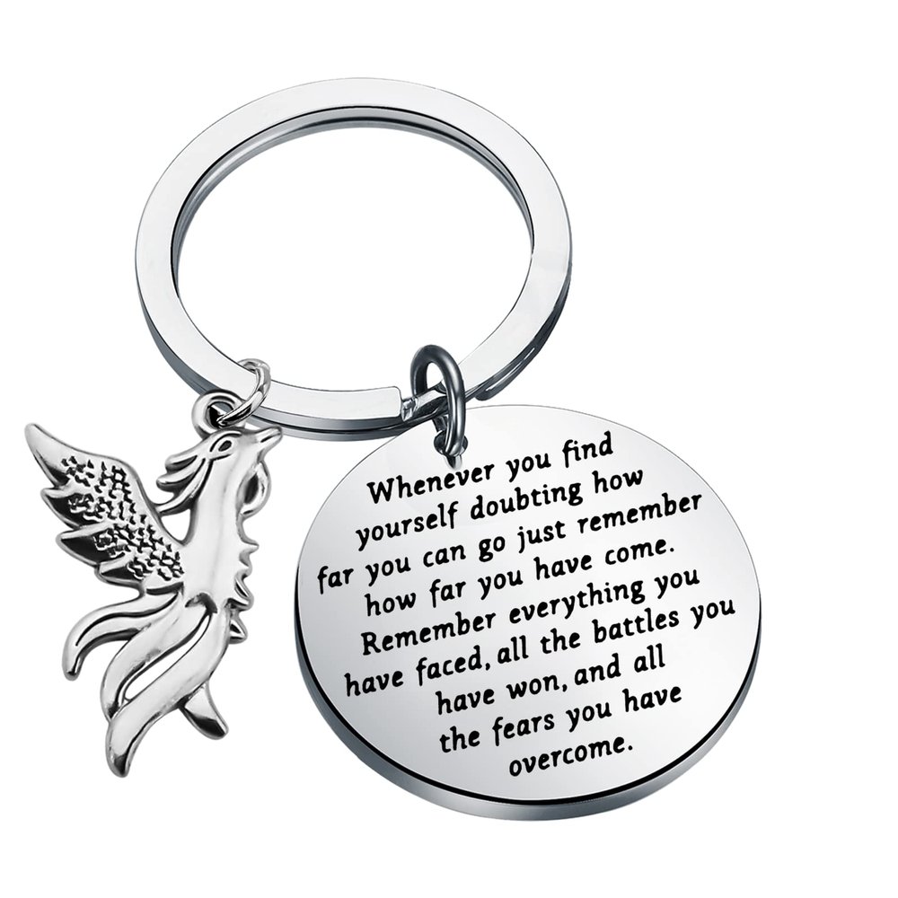 TIIMG Rising Phoenix Inspirational Gifts Phoenix Keychain New Beginning Jewelry Gift For Women Wife Lover (Phoenix whenever).