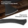 Hitdudu Camping Hatchet, 14" Camping Axe Throwing Axe for Outdoor Wood Splitting and Kindling, Forged Carbon Steel Heat Treated Survival Tool, Fiberglass Shock Reduction Handle with Anti-Slip Grip view 4