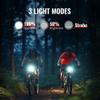 2 Pack Bike Lights Set with Horn 1400LM USB Rechargeable Bicycle Headlight & Tail Light & Horn Waterproof 3 Lighting Modes Fits Various Bicycles for Road and MountainBlack+Black view 3