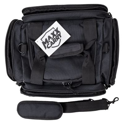 Maxx Carry Tactical Gun Nylon Cordura Range Bag Shooting Supplies Duffle Range Pistol Bag with Magazine Slots Multiple Compartments and Shoulder Strap